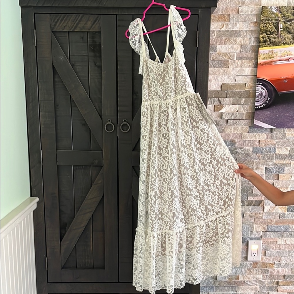 Joyfolie Elegant White Lace Maxi Dress kids